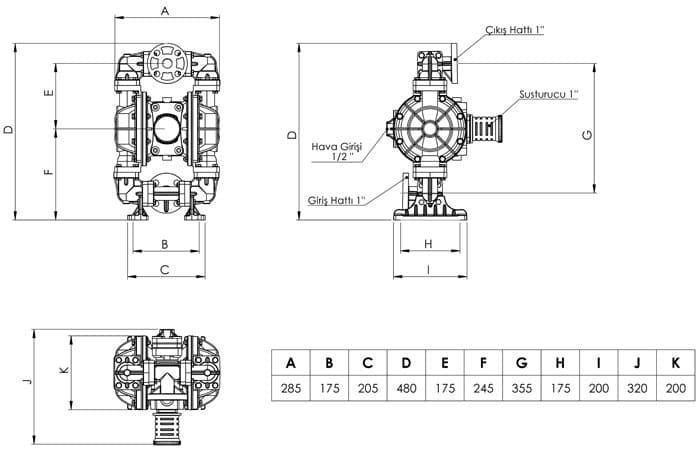 VP10 plastic body dimensional drawing