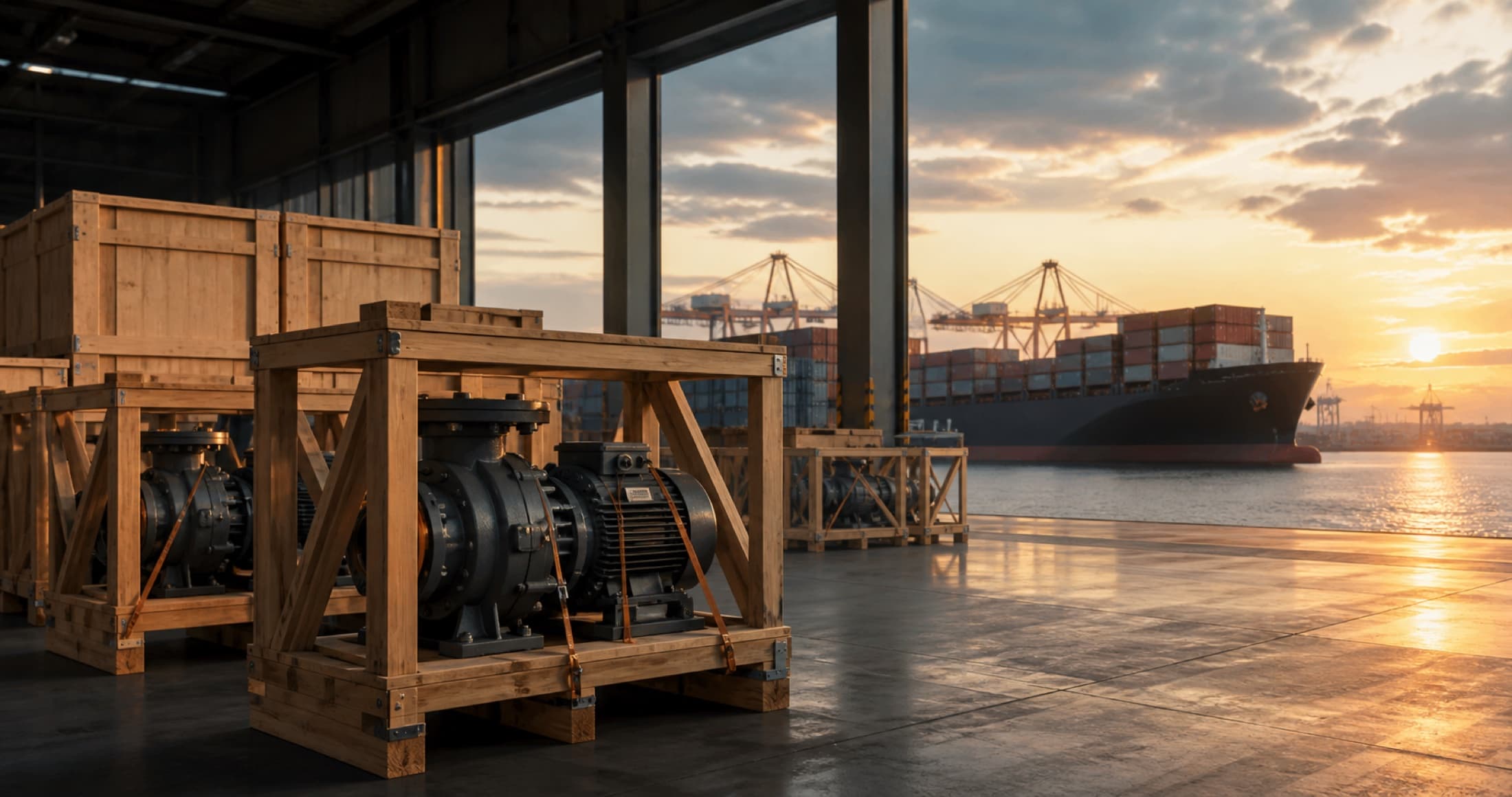 Vesta industrial pumps prepared for international distribution