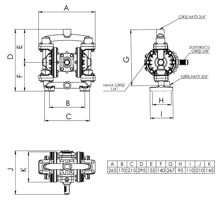 VP05 metal body dimensional drawing