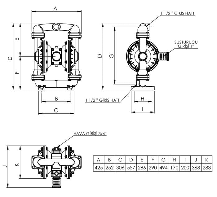 VP15 metal body dimensional drawing